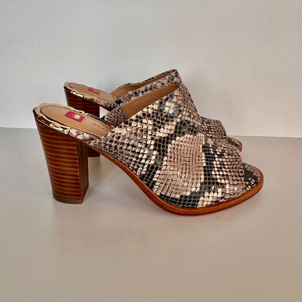 Elaine Turner Snakeskin Slides